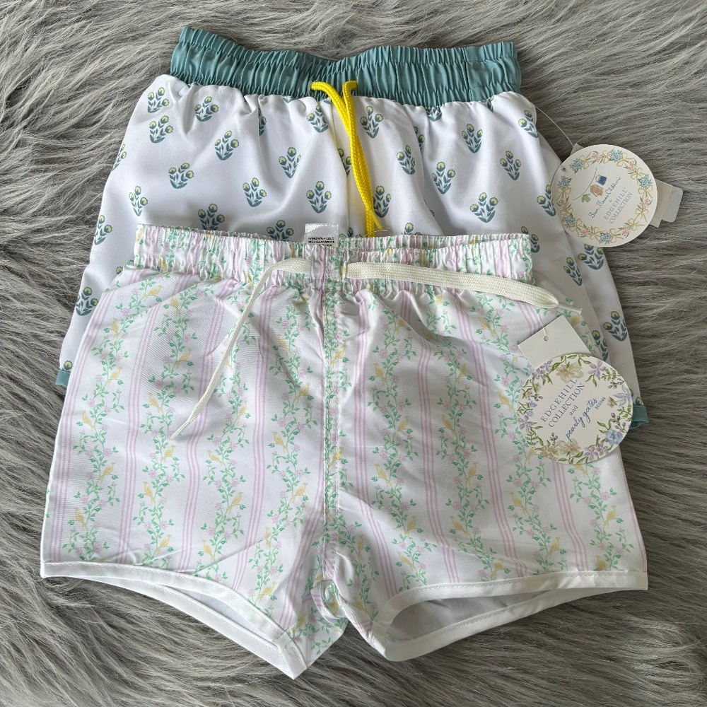 Edgehill Collection Boys Nwt Lot of 2 Swim Trunks Shorts